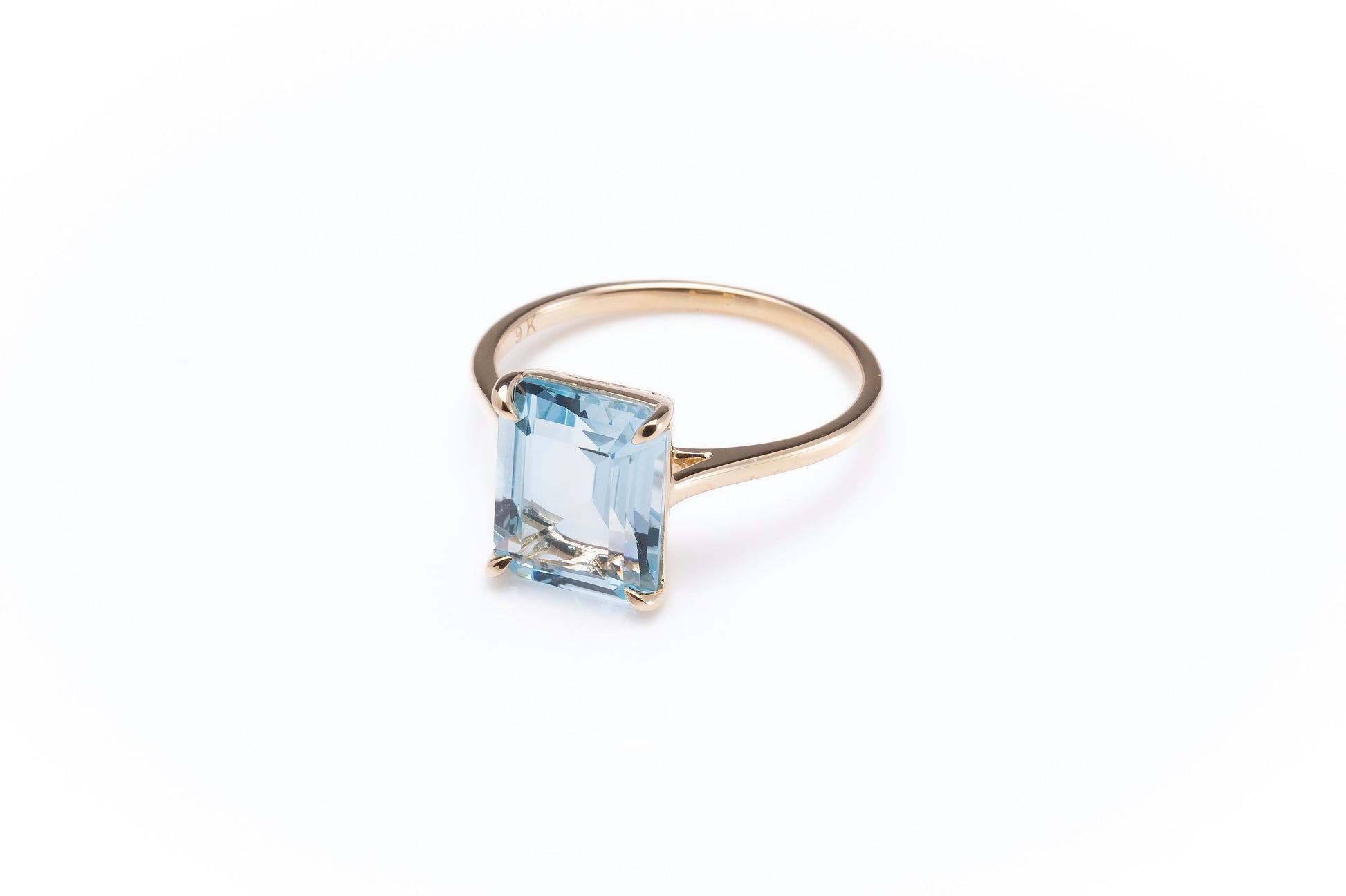 Blue Topaz Precious Stone Gold Ring 9K - MIMUKA