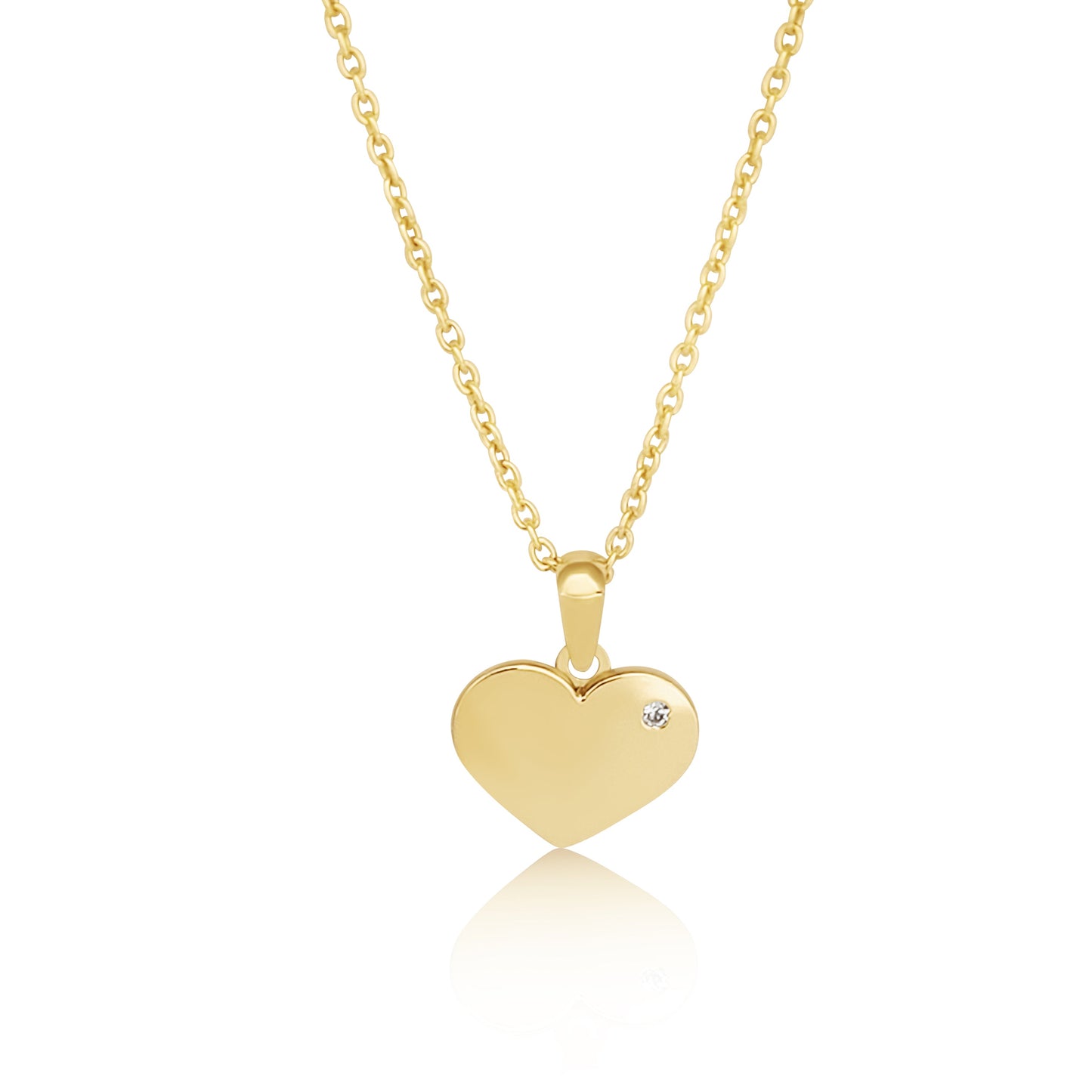 Heart Pendant Necklace Yellow Gold 18K & Diamond - MIMUKA