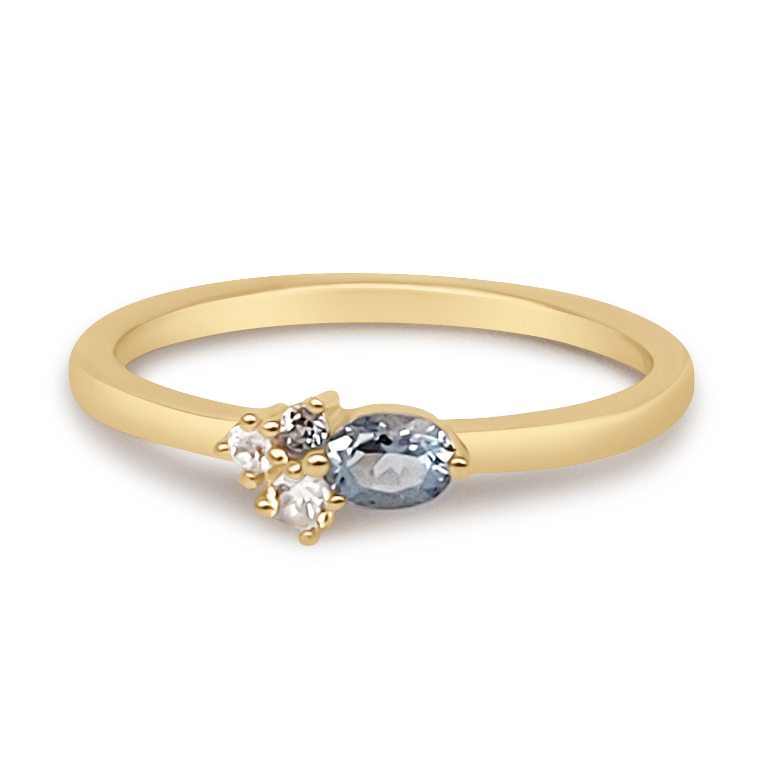 London Blue Ring 9K Yellow Gold - MIMUKA