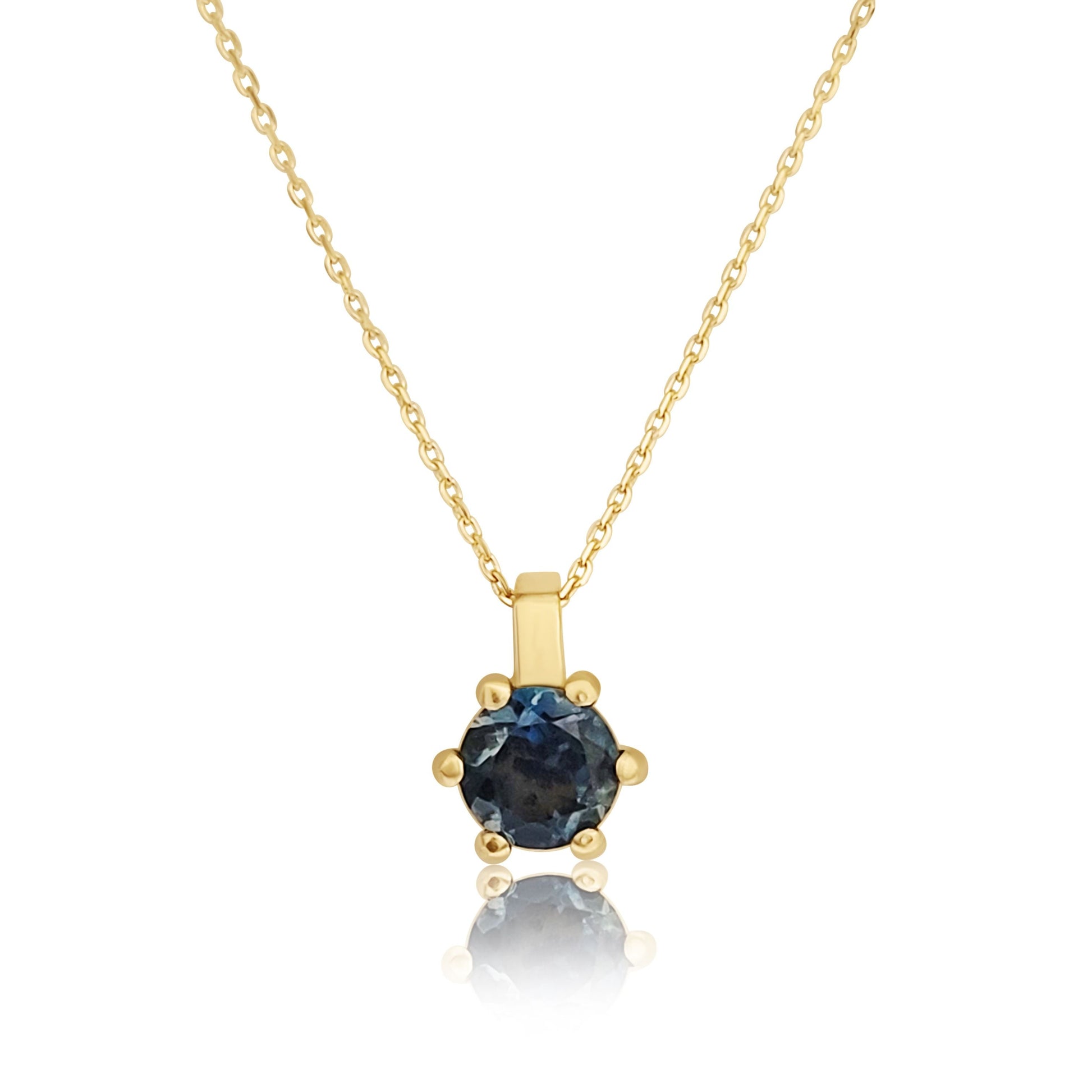 London Blue Topaz Necklace 18K Yellow Gold - MIMUKA