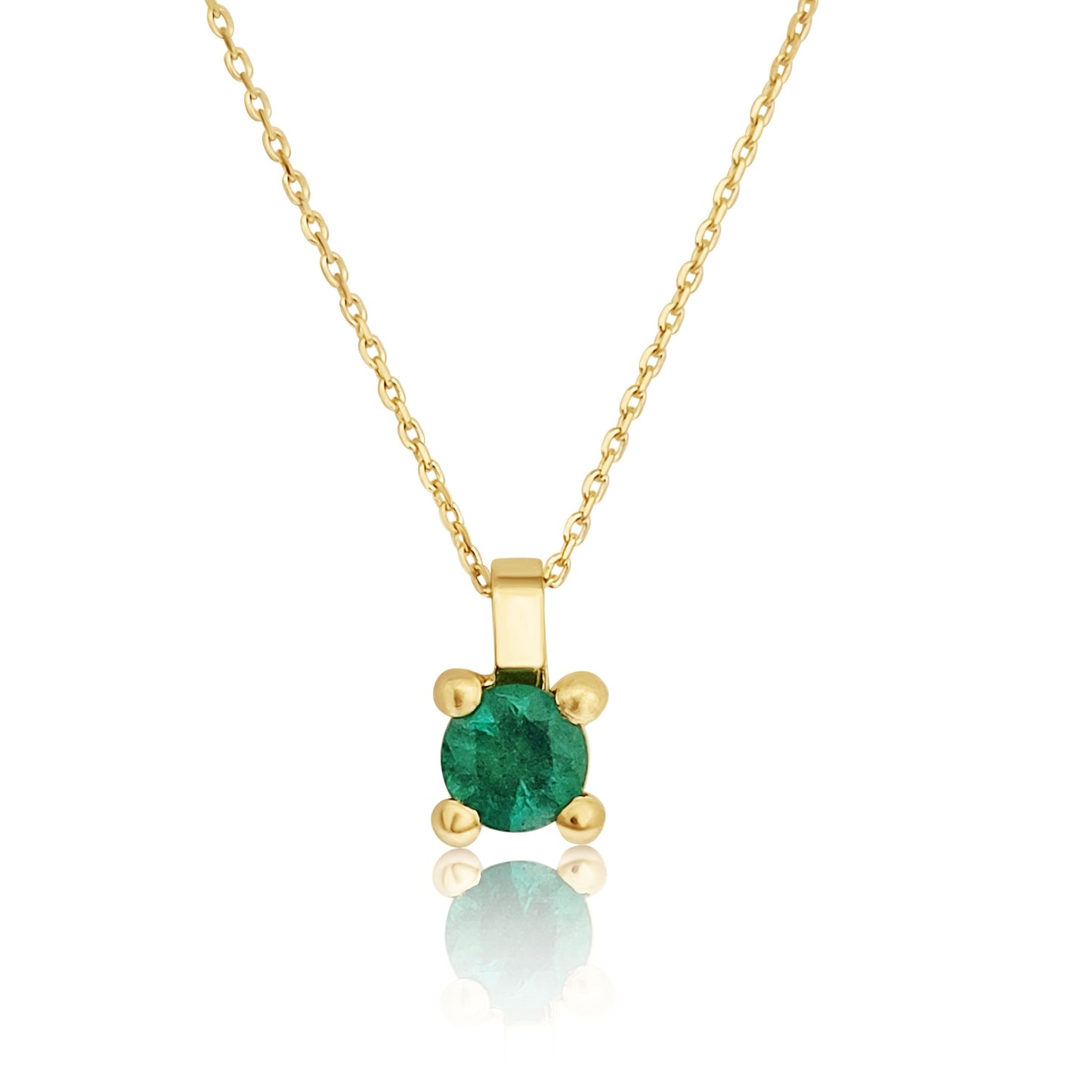 Natural Emerald Necklace 18K Yellow Gold - MIMUKA